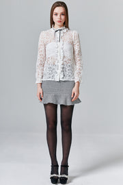 Amelia Ruffle-trimmed Lace Blouse | OROSHE