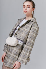 Charlie Cropped Plaid Jacket | OROSHE