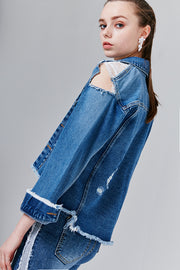 Bella Distressed Denim Jacket | OROSHE