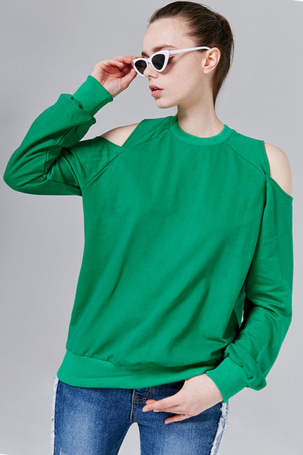 Jackie Cutout Shoulder Sweatshirt | OROSHE