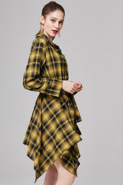 Laura Checked Tie-Waist Shirt Dress | OROSHE