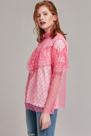 Claire Polka Dot Ruffle Top | OROSHE