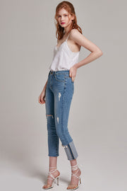 Kat Pearl Cuff Jeans | OROSHE