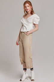 Hallie Wide Leg Cotton Pants | OROSHE