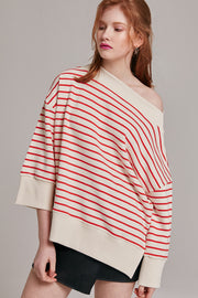 Clara Striped Off-the-Shoulder Top | OROSHE