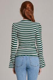 Emmy Striped Puff Sleeve Top | OROSHE