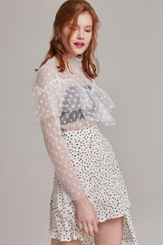 Claire Polka Dot Ruffle Top | OROSHE