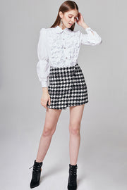 Keira Checked Wool-Blend Mini Skirt | OROSHE