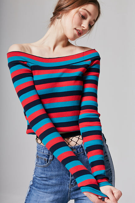 Lucy Ribbed Multistripe Top | OROSHE