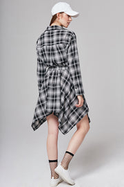 Laura Checked Tie-Waist Shirt Dress | OROSHE