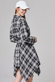 Laura Checked Tie-Waist Shirt Dress | OROSHE