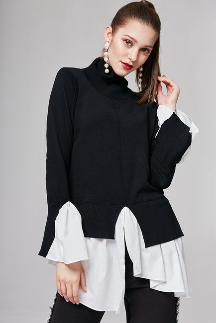 Helen Ruffle-Trimmed Knit Top | OROSHE