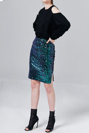 Natalie Sequin-Embellished Skirt | OROSHE