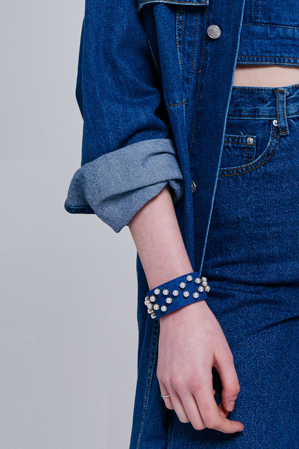 Pearl and Denim Bracelet | OROSHE