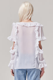 Ruffle Keyhole Top | OROSHE