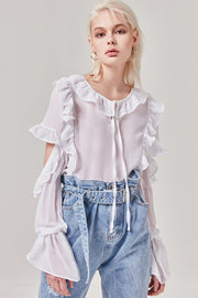 Ruffle Keyhole Top | OROSHE