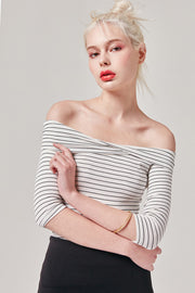 Striped Bardot Top | OROSHE